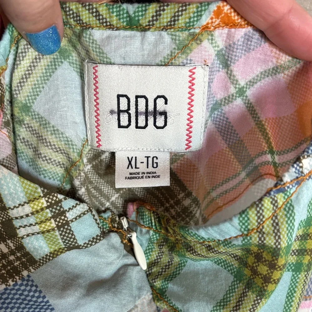 Danny Madras BDG Vibrant Patchwork Halter Dress Vintage Inspired 100% Cotton - Picture 10 of 14